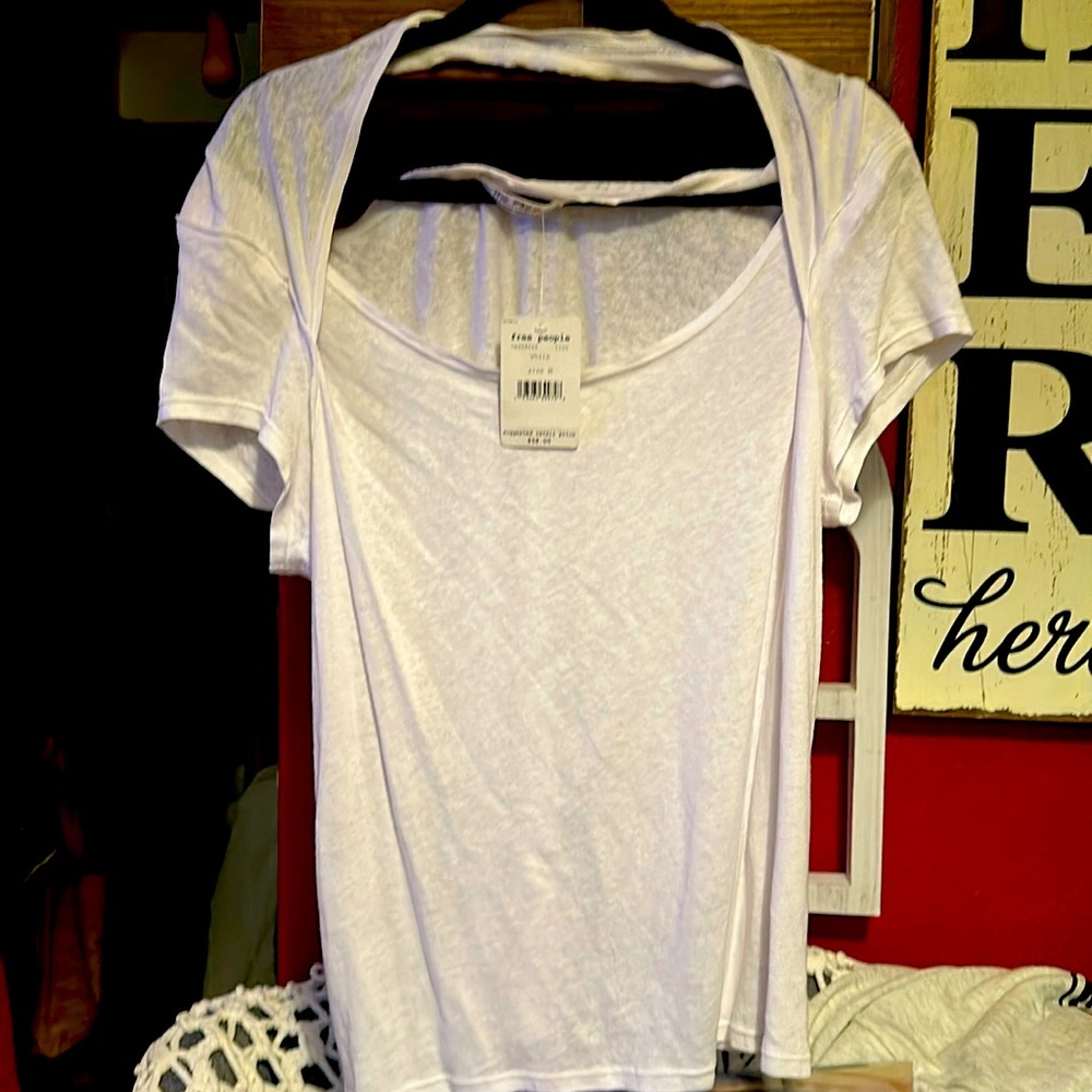 NWT FREE PEOPLE white tee